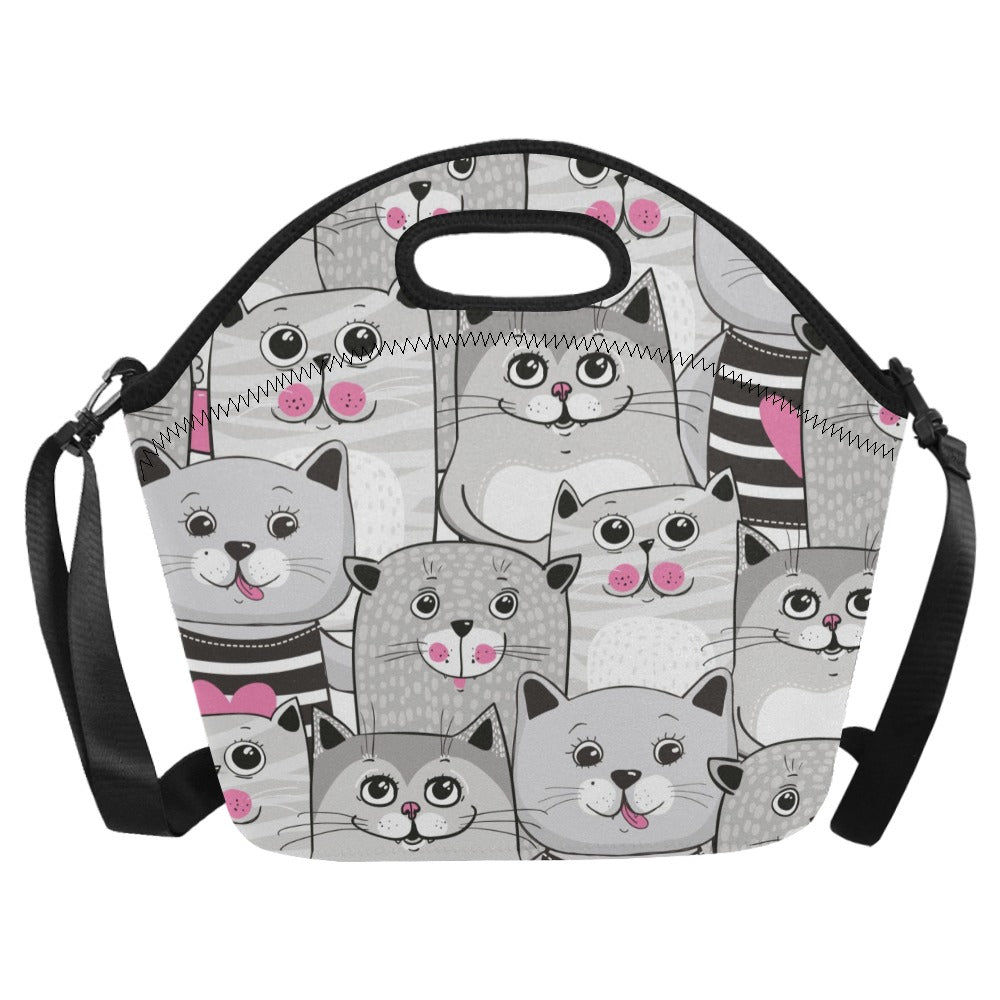 Cute Cats - Neoprene Lunch Bag Neoprene Lunch Bag Printed Offshore