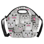 Cute Cats - Neoprene Lunch Bag Neoprene Lunch Bag Printed Offshore