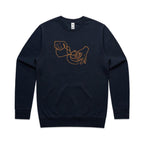Barista - AS Colour Stencil Crew Sweatshirt Navy Sweatshirt Coffee Printed In Australia