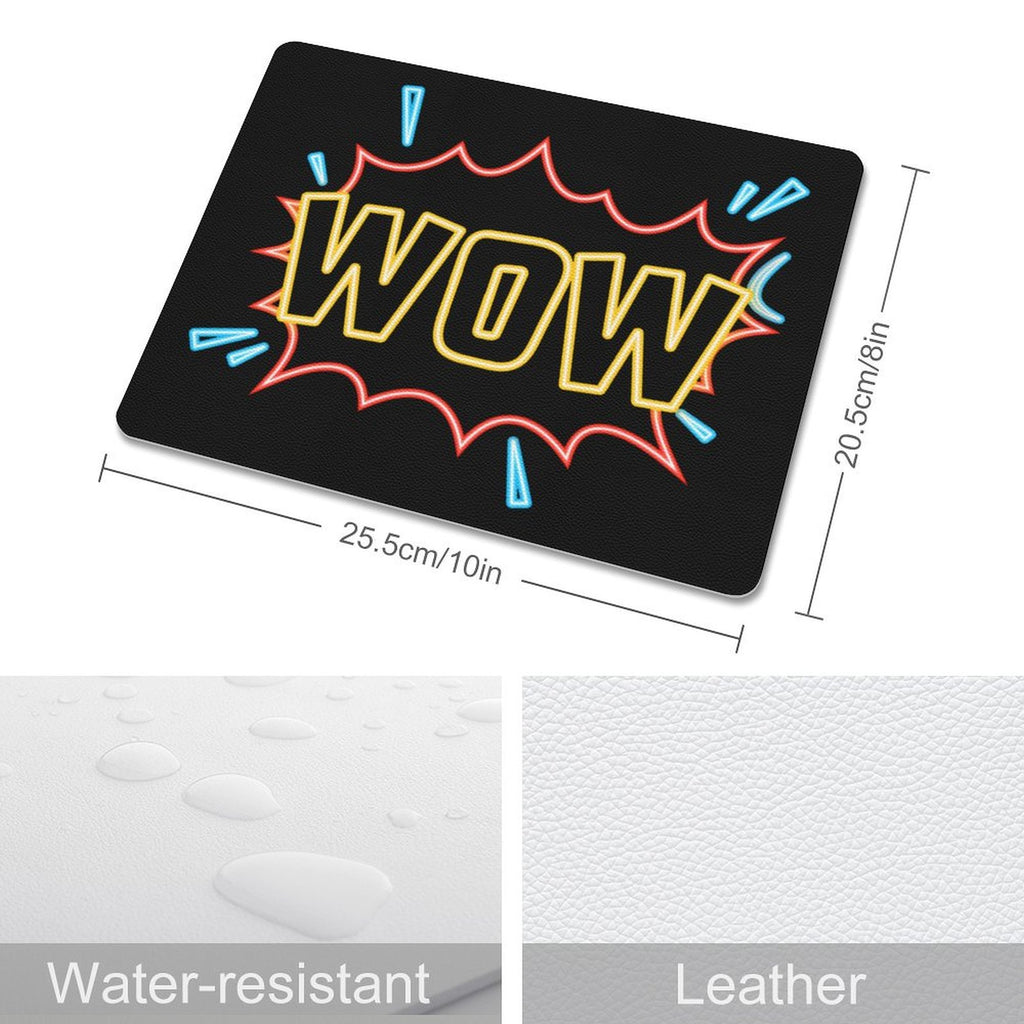 Wow, Comic Book Leather Mouse Pad Leather Mouse Pad comic Printed Offshore