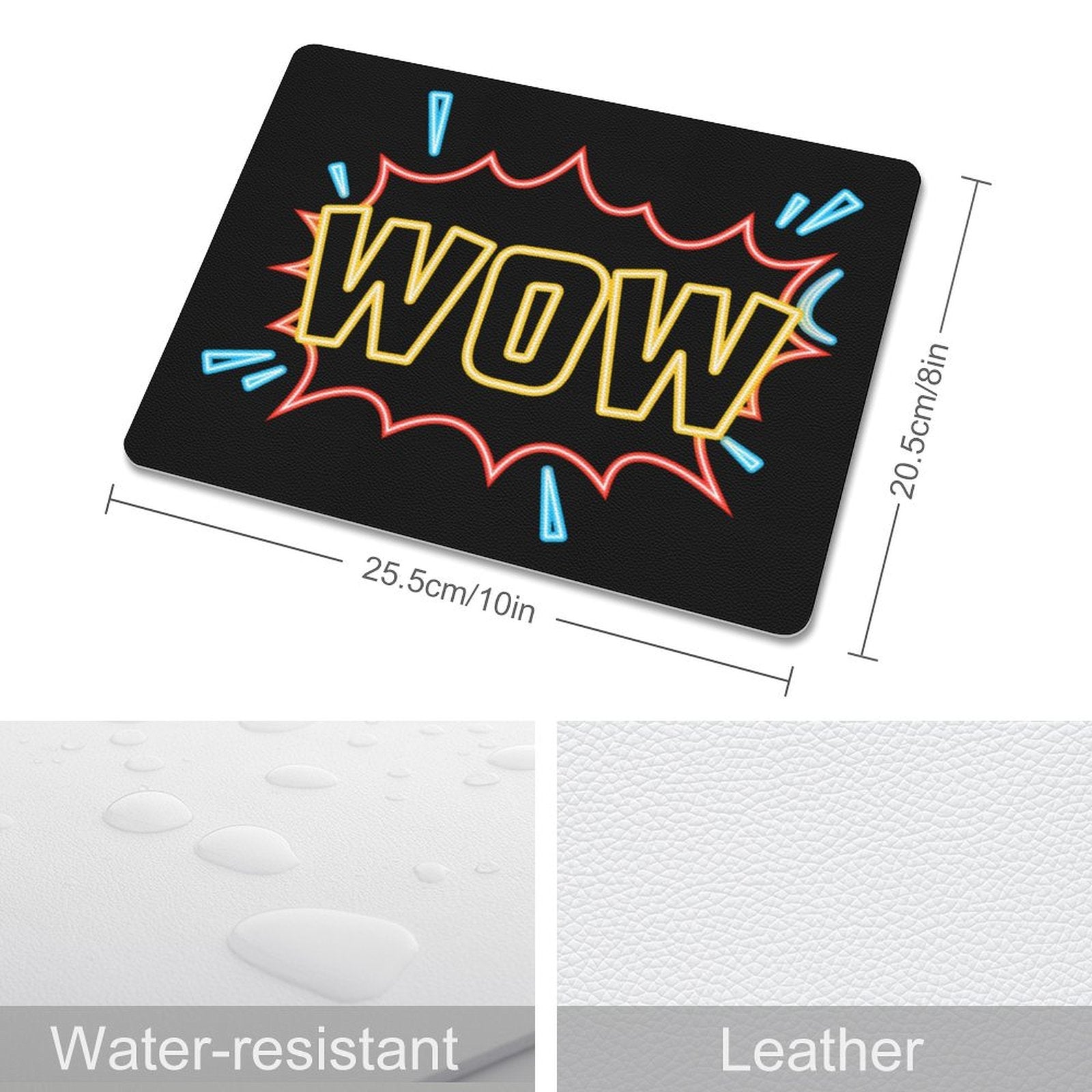 Wow, Comic Book Leather Mouse Pad Leather Mouse Pad comic Printed Offshore