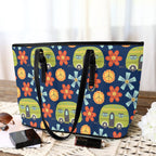 Hippie Caravan - Leather Tote Bag-Large