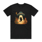 Black Cat Alien UFO Abduction Men's AS Colour T-shirt