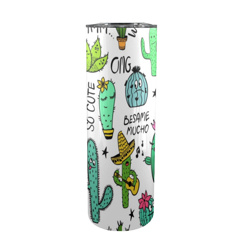 Chatty Cactus 20oz Tall Skinny Tumbler with Lid and Straw