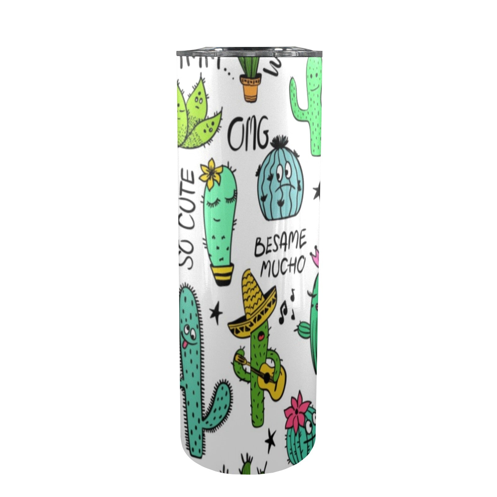 Chatty Cactus 20oz Tall Skinny Tumbler with Lid and Straw