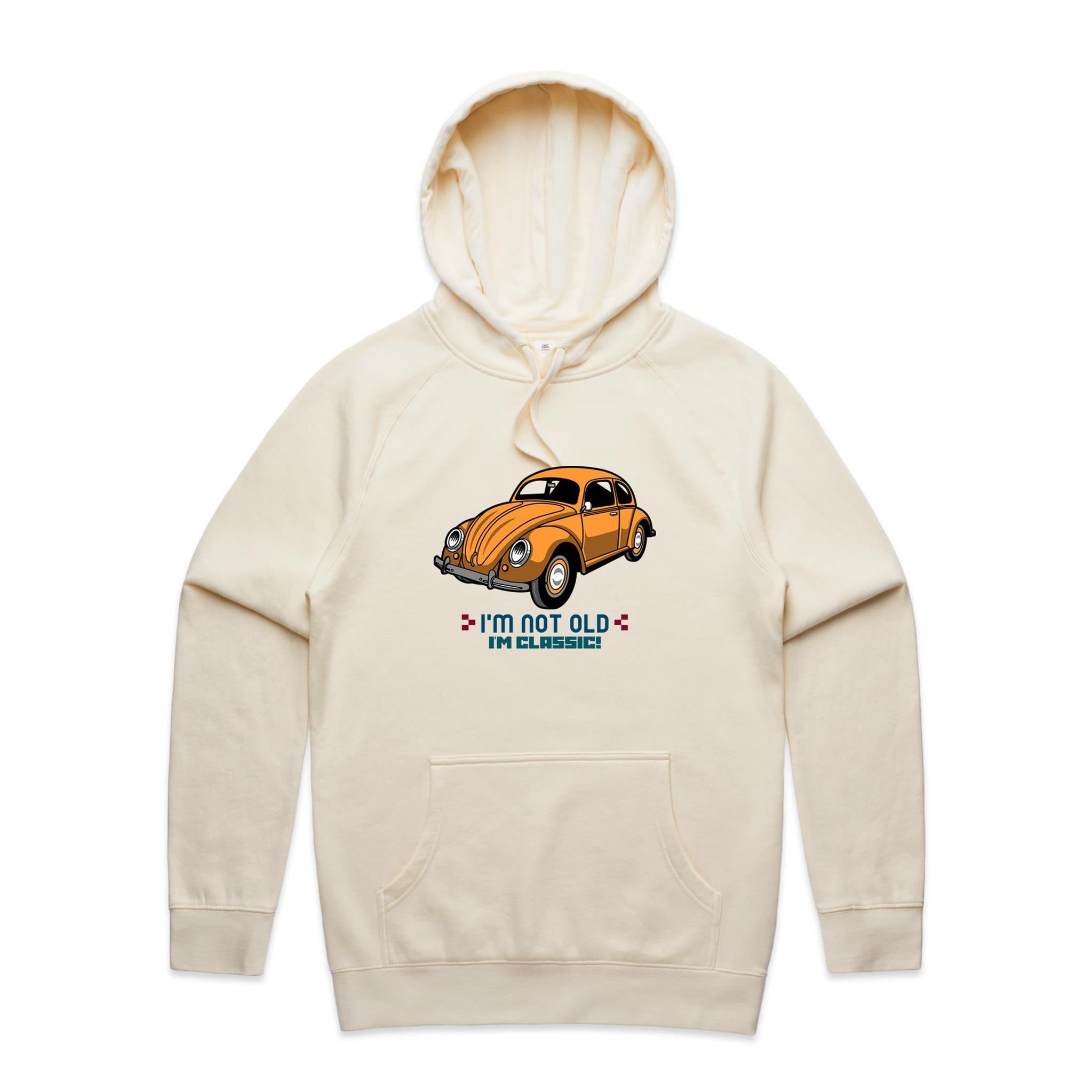 I'm Not Old, I'm Classic - Mens Hoodie Ecru Mens Hoodie Dad Printed In Australia