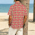 Busy Watermelon Men's Crinkle Hawaiian Shirt