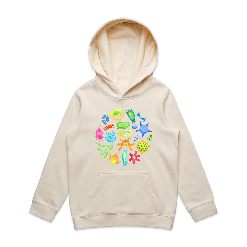 Under The Microscope - Kids Hoodie Ecru Kids Hoodie Printed In Australia