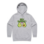 Holy Guacamole, Pregnant Avocado - Womens Hoodie Grey Marle Womens Hoodie Food Printed In Australia