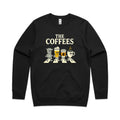 The Coffees, Crossing Road AS Colour Stencil Crew Sweatshirt Unisex Black Sweatshirt Coffee Music Printed In Australia