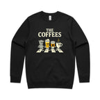 The Coffees, Crossing Road AS Colour Stencil Crew Sweatshirt Unisex Black Sweatshirt Coffee Music Printed In Australia