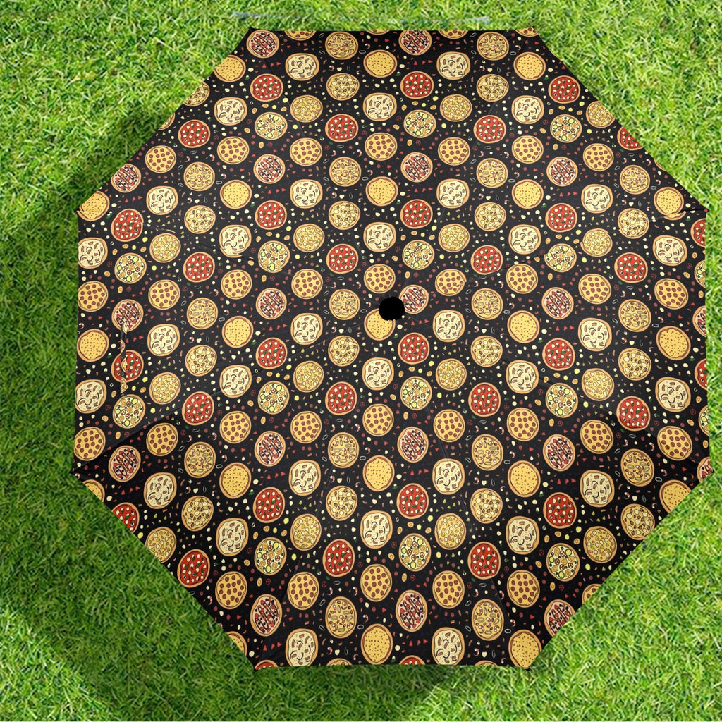 Round Pizzas On Black Umbrella Umbrella Food Printed Offshore