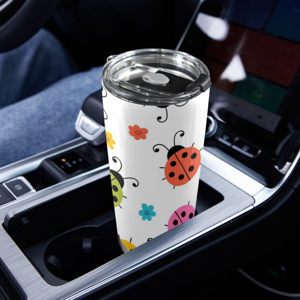 Ladybugs - 20oz Mobile Tumbler with Lid (Black Lock) 20oz Travel Mug animal Printed Offshore
