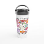 Sorry I'm Late, I Was Dilly Dallying - White 15oz Stainless Steel Travel Mug Default Title Travel Mug animal Globally Fulfilled