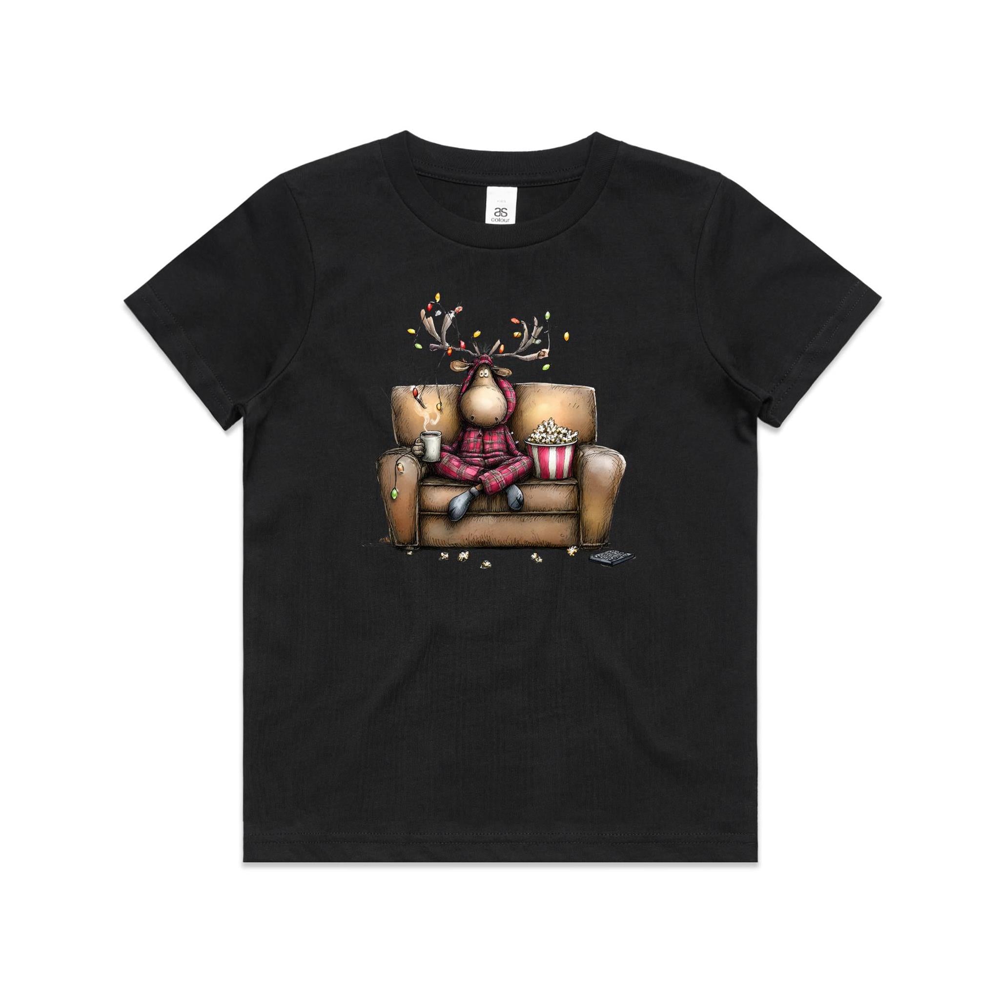 Reindeer, Christmas Movies Watching T-shirt - Kids T-shirt