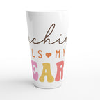 Teaching Fills My Heart White Latte 17oz Ceramic Mug Latte Mug Globally Fulfilled Teacher