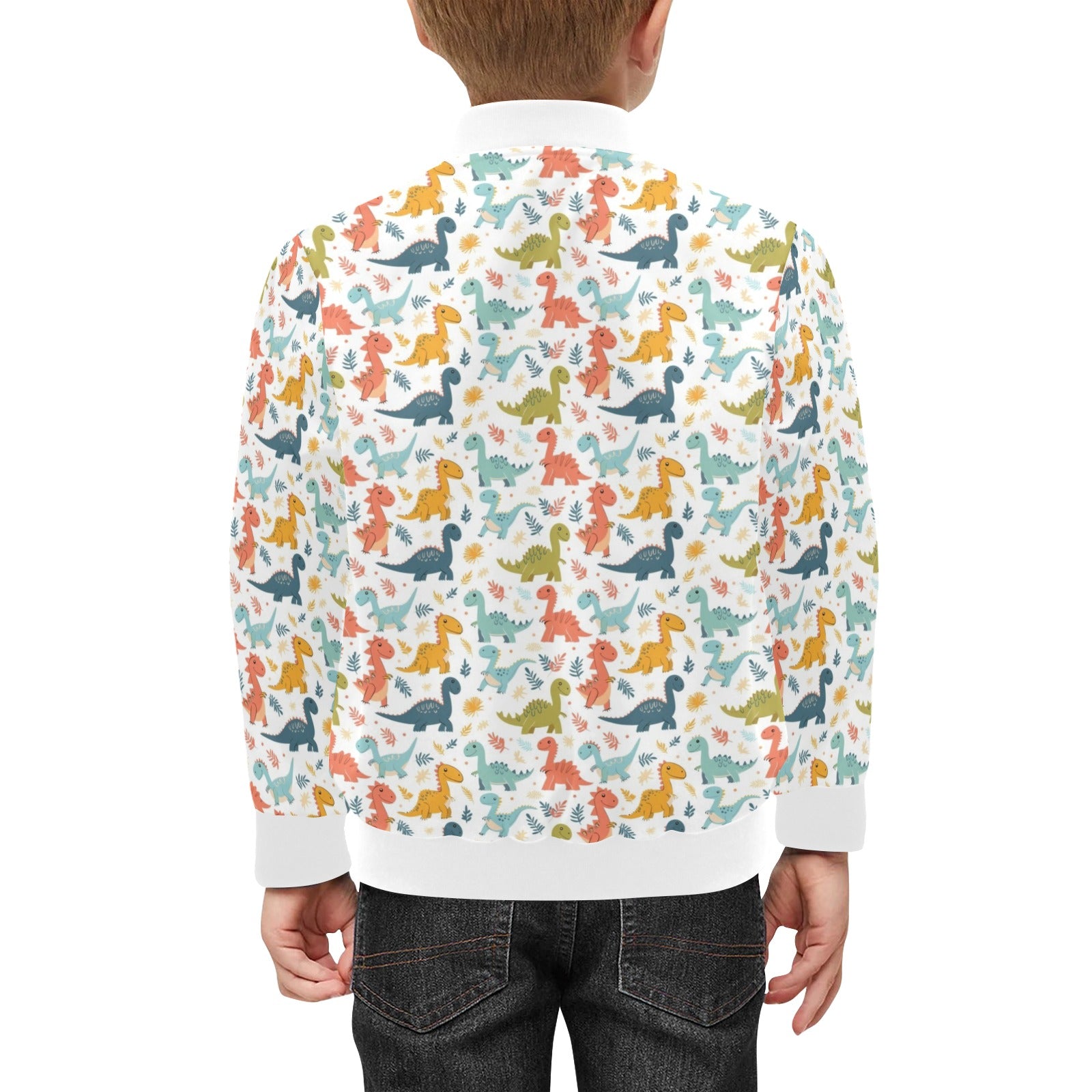 Cute Colourful Dinosaurs Kids Bomber Jacket Kids Bomber Jacket animal Printed Offshore