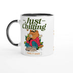 Personalised - Just Chilling - White 11oz Ceramic Mug with Colour Inside Ceramic Black Personalised 11oz Mug animal customise Globally Fulfilled personalise