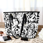 Graffiti - Leather Tote Bag-Large