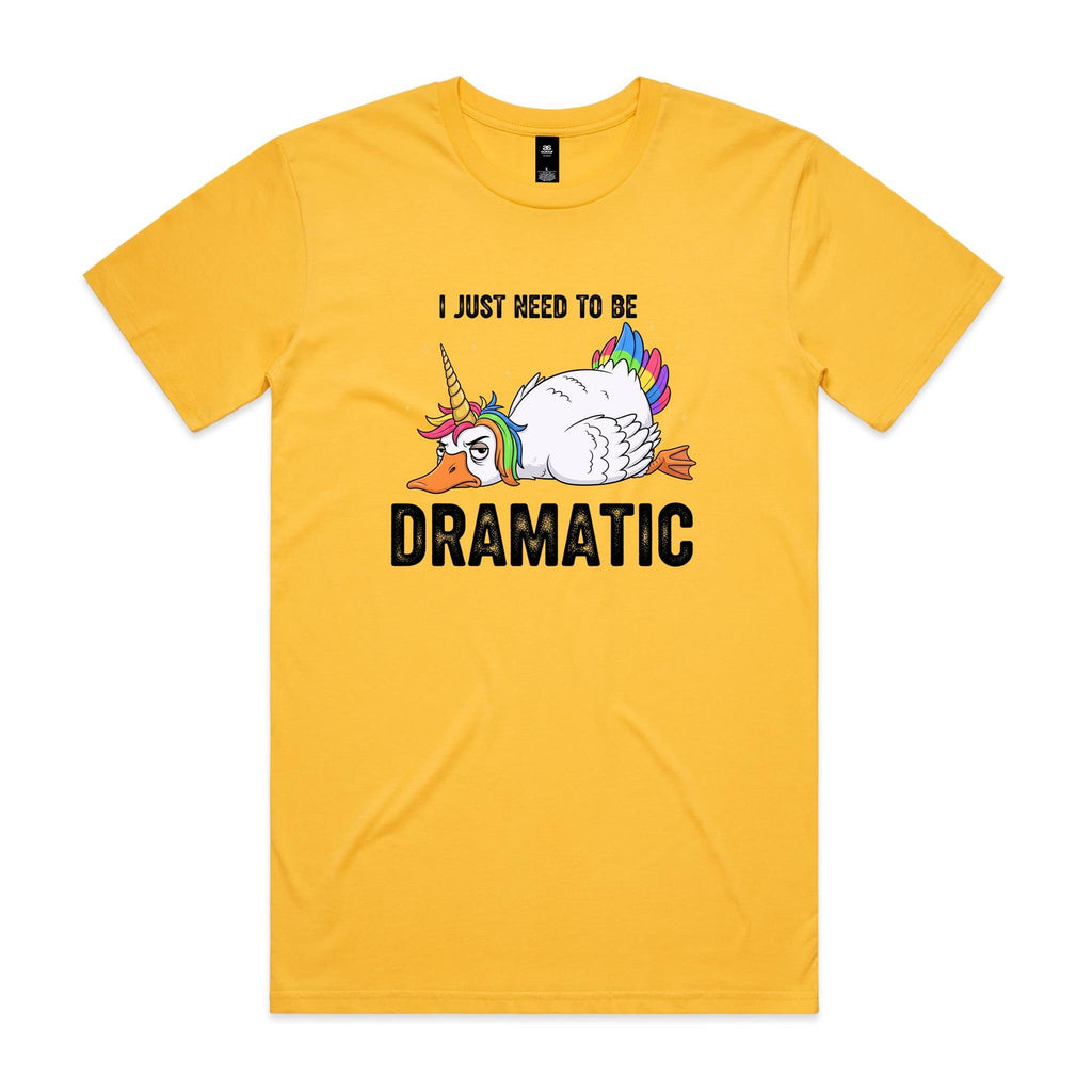 Dramatic Unicorn Goose Men's AS Colour T-shirt Yellow Mens T-shirt animal Printed In Australia