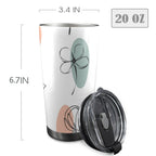 Flower Lines - 20oz Mobile Tumbler with Lid (Black Lock) 20oz Travel Mug Plants Printed Offshore