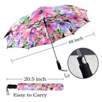 Bright Pink Floral - Semi-Automatic Foldable Umbrella (Model U12) Semi-Automatic Foldable Umbrella (U12)