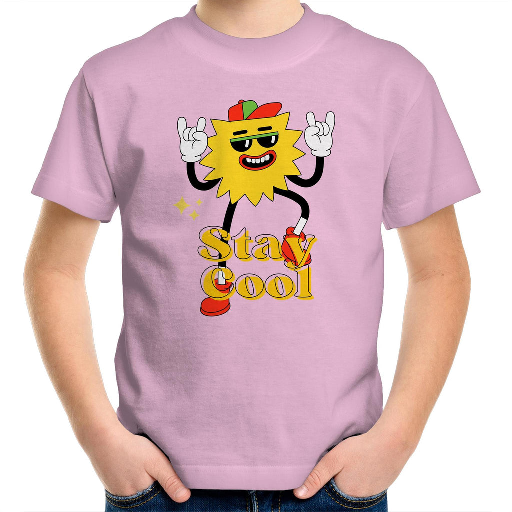 Stay Cool - Kids Youth T-Shirt Pink Kids Youth T-shirt Printed In Australia