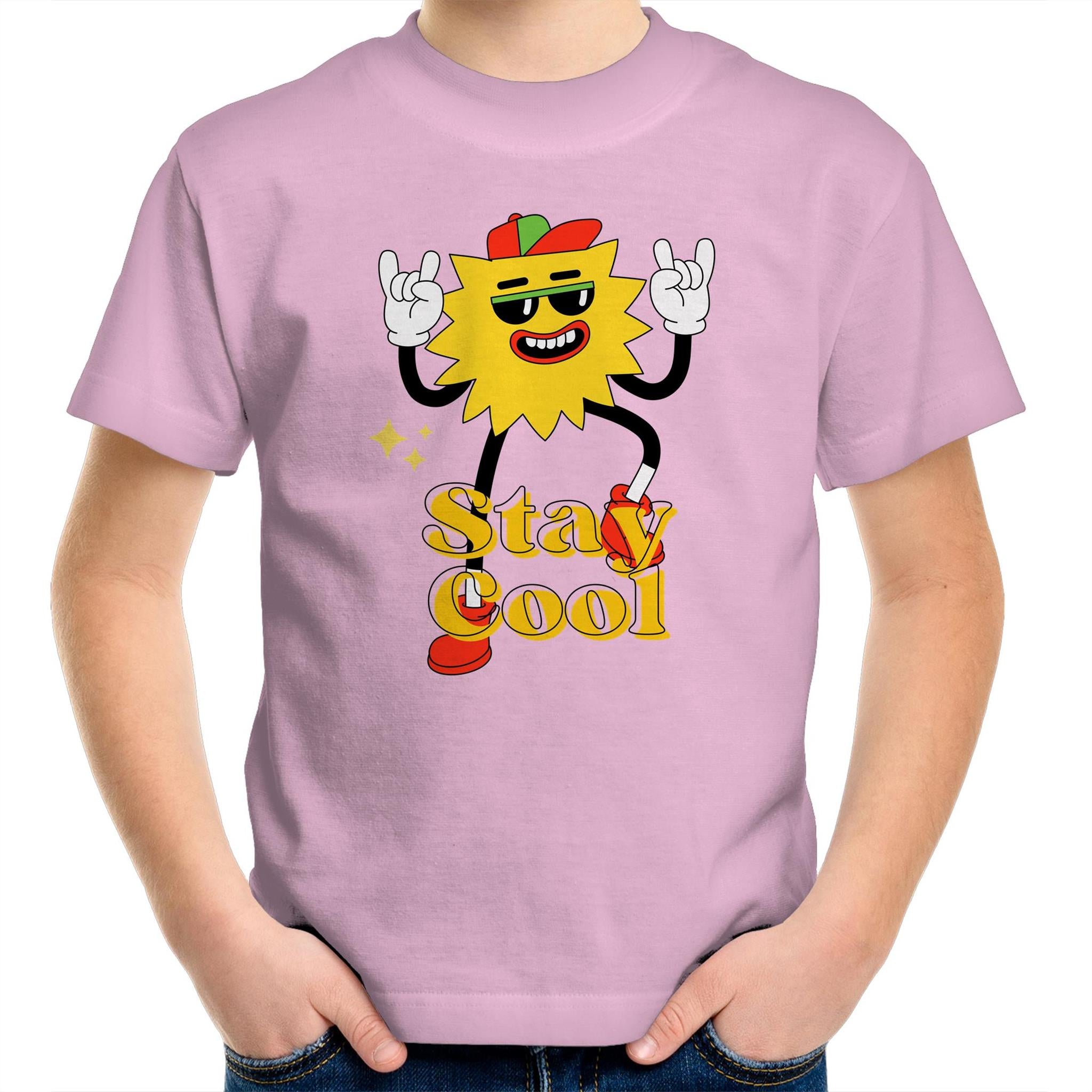 Stay Cool - Kids Youth T-Shirt Pink Kids Youth T-shirt Printed In Australia