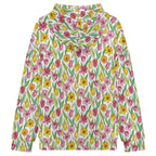 Pink And Yellow Floral Women's Full-Zip Hoodie