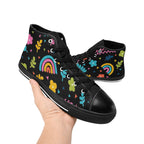 Rainbows And Flowers Women's High Top Canvas Shoes Womens Classic High Top Shoes Printed Offshore