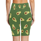 Avocado Characters Women's Bike Shorts With Side Pockets Women's Bike Shorts Food Printed Offshore