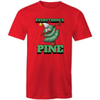 Everything's Pine, Christmas - Mens T-Shirt Red Mens Christmas T-shirt Christmas Printed In Australia