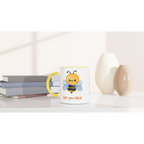 Personalised - Bee-you-tiful - White 11oz Ceramic Mug with Colour Inside Personalised 11oz Mug animal customise Globally Fulfilled personalise