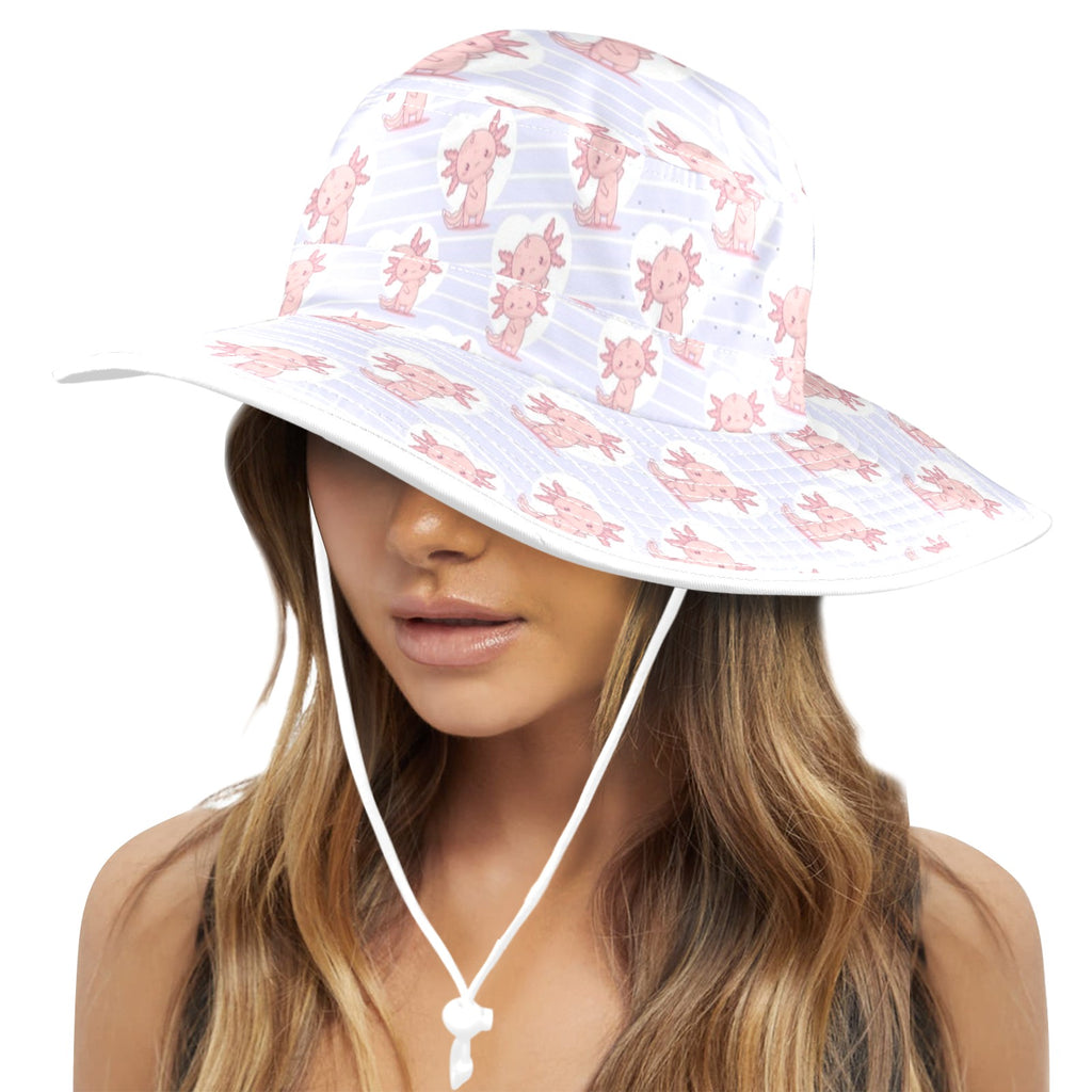 Axolotl Love Wide Brim Bucket Hat Wide Brim Bucket Hat animal Printed Offshore