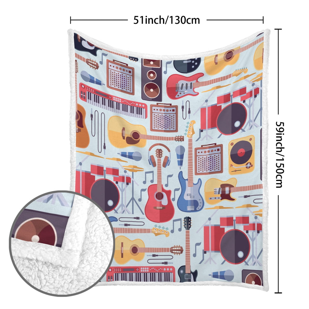 Music Instruments - Double-Layer Fleece Blanket 51"x59"