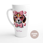 Personalised - Valentines Dog, Change Dog - White Latte 17oz Ceramic Mug
