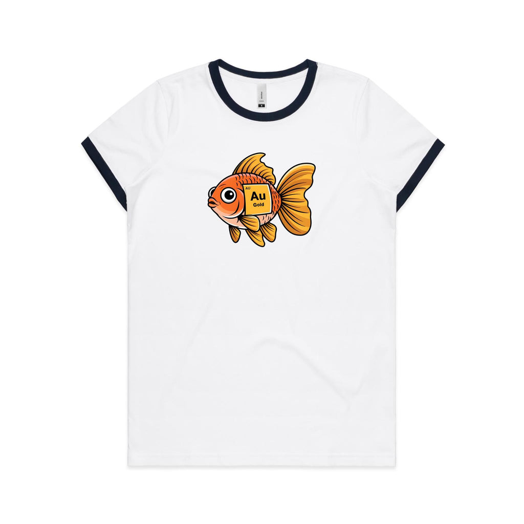 Gold Fish Periodic Table AS Colour Women's Ringer Tee