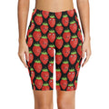 Strawberry Characters Women's Bike Shorts With Side Pockets Women's Bike Shorts Food Printed Offshore