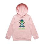 Alien Skate, Hello Humans - Kids Hoodie Pink Kids Hoodie Printed In Australia
