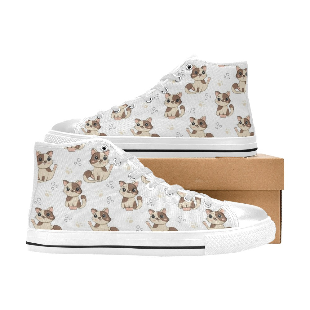 Cheeky Cats Men's High Top Canvas Shoes Men's Classic High Top Canvas Shoes animal Printed Offshore