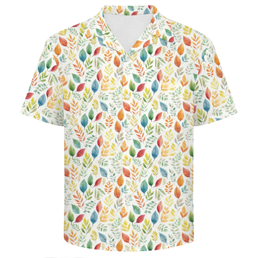 Autumn Leaves Men's Crinkle Hawaiian Shirt