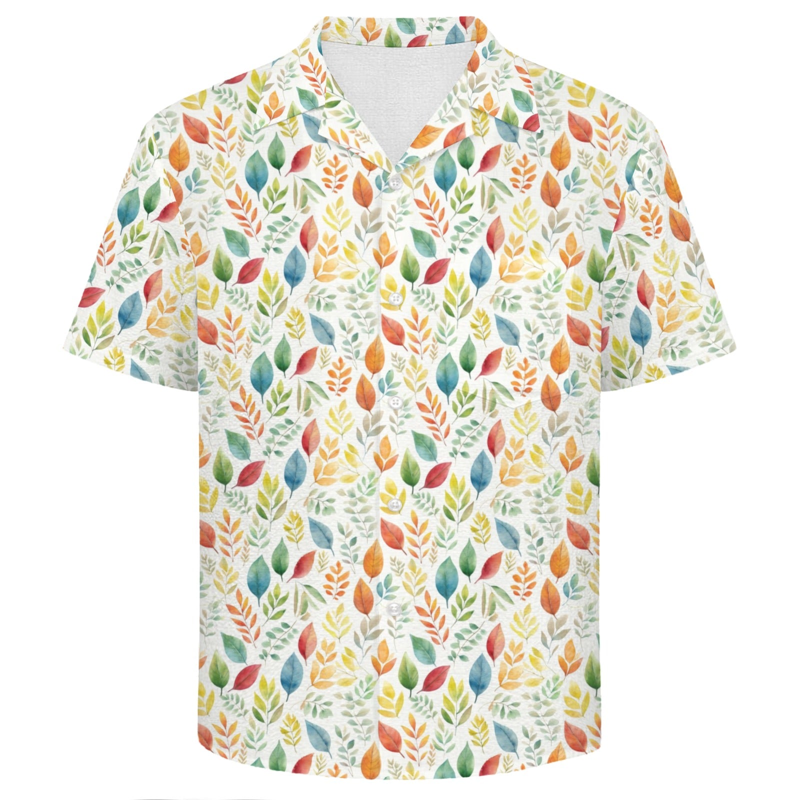 Autumn Leaves Men's Crinkle Hawaiian Shirt