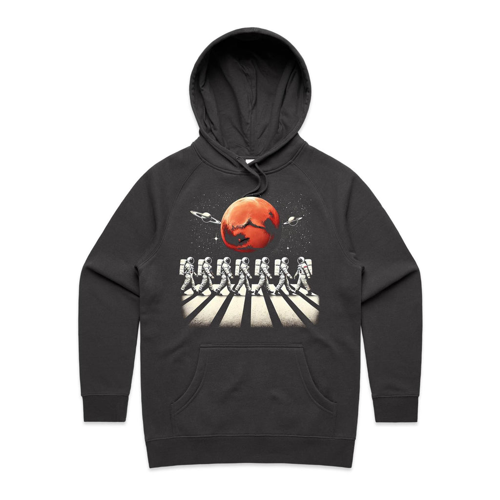 Astronaut Zebra Crossing In Space - Womens Hoodie Coal Womens Hoodie Printed In Australia Space