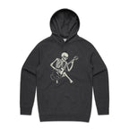 Skeleton Playing Guitar Men's AS Colour Hoodie Asphalt Marle Mens Hoodie Music Printed In Australia