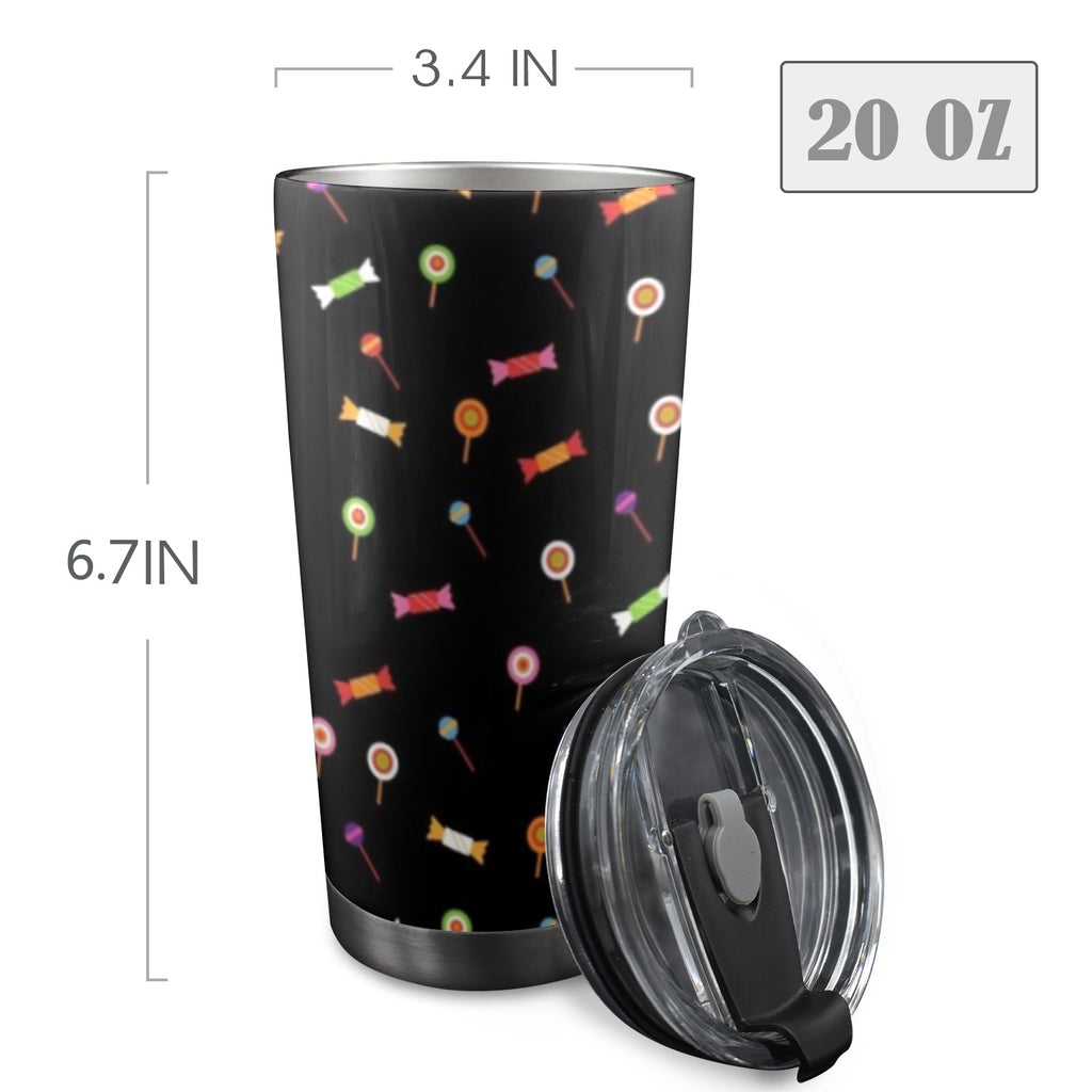 Candy - 20oz Mobile Tumbler with Lid (Black Lock) 20oz Travel Mug Food Printed Offshore