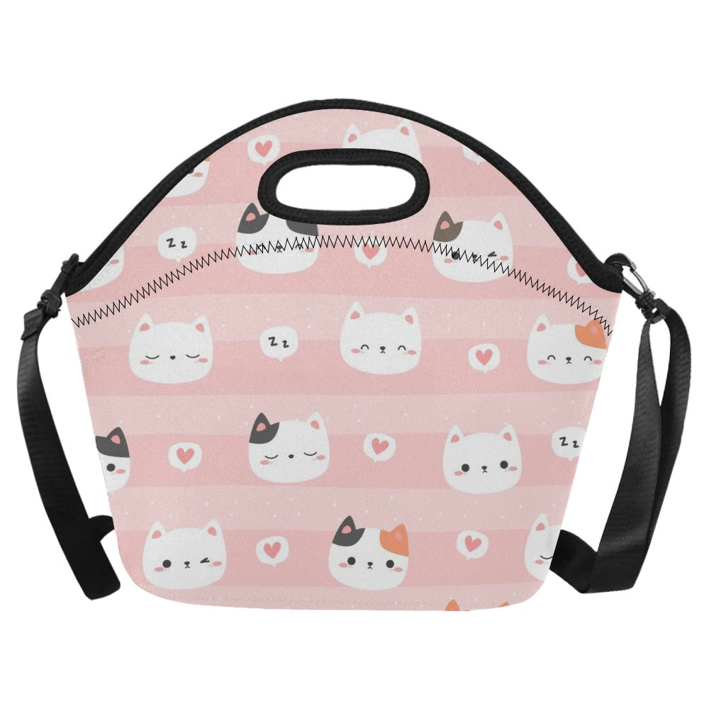 Pink Cats - Neoprene Lunch Bag One Size Neoprene Lunch Bag Printed Offshore
