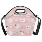 Pink Cats - Neoprene Lunch Bag One Size Neoprene Lunch Bag Printed Offshore