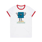 I'm A Total Square, Maths - Women's Ringer Tee White Red Womens Ringer T-shirt Maths Printed In Australia