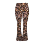 Coffee Beans High Waist Crossover Tummy Control Flare Leggings High Waist Flare Leggings Coffee Printed Offshore