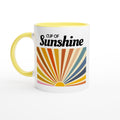 Cup Of Sunshine White 11oz Ceramic Mug with Colour Inside Ceramic Yellow Colour 11oz Mug Globally Fulfilled retro